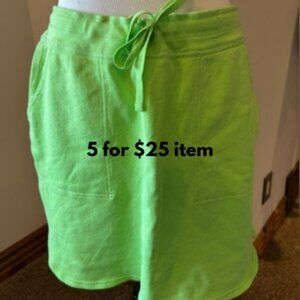 Ralph Lauren Women's Lime Green Drawstring Skirt